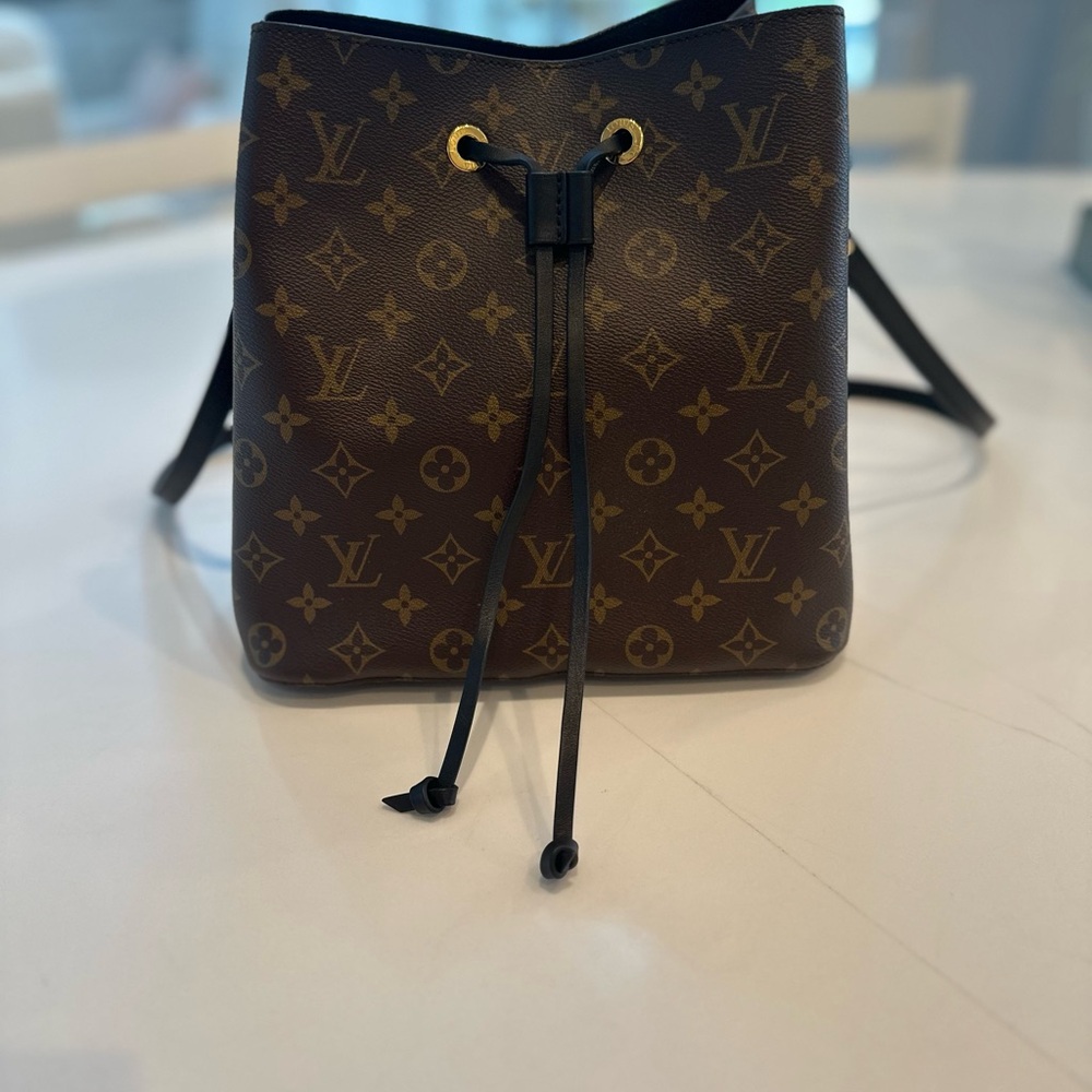 Louis Vuitton Black and Brown Monogram Shoulder Bag